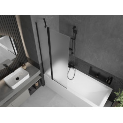 Mexen Flip Kádparaván 1 részes 80 x 150 cm, szron, fekete - 894-080-101-70-30 Kádparaván