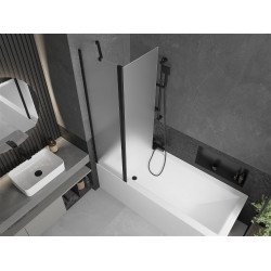 Mexen Flip Kádparaván 1 részes 100 x 150 cm, szron, fekete - 894-100-101-70-30 Kádparaván
