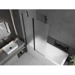 Mexen Flip Kádparaván 1 részes 100 x 150 cm, szron, fekete - 894-100-101-70-30 Kádparaván