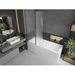 Mexen Flip Kádparaván 1 részes 120 x 150 cm, szron, arany - 894-120-101-50-30 Kádparaván