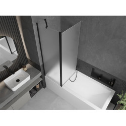Mexen Flip Kádparaván 1 részes 120 x 150 cm, szron, fekete - 894-120-101-70-30 Kádparaván