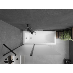 Mexen Flip Kádparaván 1 részes 120 x 150 cm, szron, fekete - 894-120-101-70-30 Kádparaván