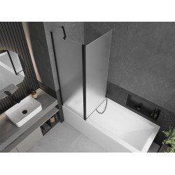 Mexen Flip Kádparaván 1 részes 120 x 150 cm, szron, fekete - 894-120-101-70-30 Kádparaván