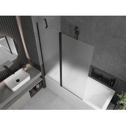 Mexen Flip Kádparaván 1 részes 120 x 150 cm, szron, fekete - 894-120-101-70-30 Kádparaván