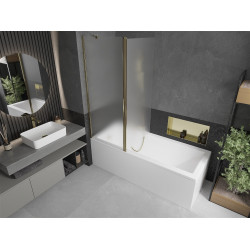 Mexen Flip Kádparaván 1 részes 140 x 150 cm, szron, arany - 894-140-101-50-30 Kádparaván