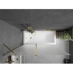 Mexen Flip Kádparaván 1 részes 140 x 150 cm, szron, arany - 894-140-101-50-30 Kádparaván