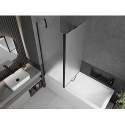 Mexen Flip Kádparaván 1 részes 140 x 150 cm, szron, fekete - 894-140-101-70-30 Kádparaván