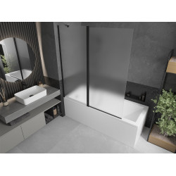 Mexen Flip Kádparaván 1 részes 140 x 150 cm, szron, fekete - 894-140-101-70-30 Kádparaván Fürdökád Mexen