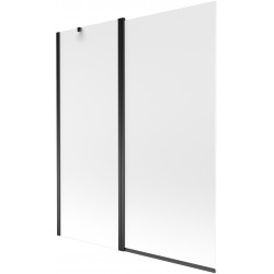 Mexen Flip Kádparaván 1 részes 140 x 150 cm, szron, fekete - 894-140-101-70-30 Kádparaván Fürdökád Mexen