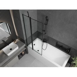 Mexen Flip Kádparaván 1 részes 80 x 150 cm, fekete wzór, fekete - 894-080-101-70-70 Kádparaván