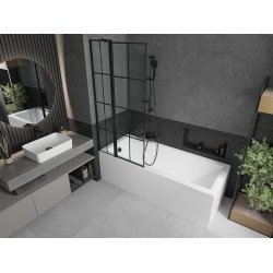 Mexen Flip Kádparaván 1 részes 80 x 150 cm, fekete wzór, fekete - 894-080-101-70-77 Kádparaván Fürdökád Mexen