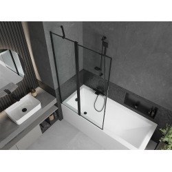 Mexen Flip Kádparaván 1 részes 100 x 150 cm, fekete wzór, fekete - 894-100-101-70-70 Kádparaván