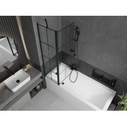 Mexen Flip Kádparaván 1 részes 100 x 150 cm, fekete wzór, fekete - 894-100-101-70-77 Kádparaván