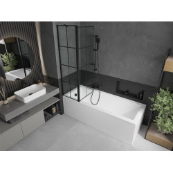 Mexen Flip Kádparaván 1 részes 100 x 150 cm, fekete wzór, fekete - 894-100-101-70-77 Kádparaván