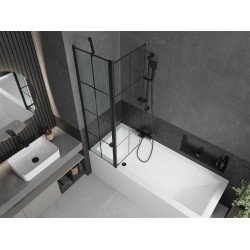 Mexen Flip Kádparaván 1 részes 100 x 150 cm, fekete wzór, fekete - 894-100-101-70-77 Kádparaván