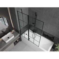 Mexen Flip Kádparaván 1 részes 120 x 150 cm, fekete wzór, fekete - 894-120-101-70-77 Kádparaván