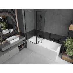 Mexen Flip Kádparaván 1 részes 140 x 150 cm, fekete wzór, fekete - 894-140-101-70-70 Kádparaván