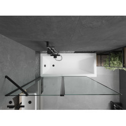 Mexen Flip Kádparaván 1 részes 140 x 150 cm, fekete wzór, fekete - 894-140-101-70-70 Kádparaván