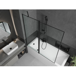 Mexen Flip Kádparaván 1 részes 140 x 150 cm, fekete wzór, fekete - 894-140-101-70-70 Kádparaván