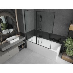 Mexen Flip Kádparaván 1 részes 140 x 150 cm, fekete wzór, fekete - 894-140-101-70-70 Kádparaván Fürdökád Mexen