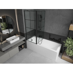 Mexen Flip Kádparaván 1 részes 140 x 150 cm, fekete wzór, fekete - 894-140-101-70-77 Kádparaván
