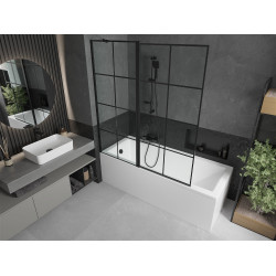 Mexen Flip Kádparaván 1 részes 140 x 150 cm, fekete wzór, fekete - 894-140-101-70-77 Kádparaván Fürdökád Mexen