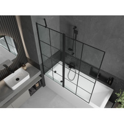 Mexen Flip Kádparaván 1 részes 140 x 150 cm, fekete wzór, fekete - 894-140-101-70-77 Kádparaván