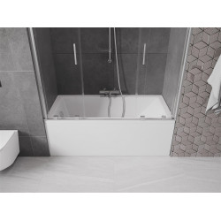 Mexen Velar Duo Kádparaván 2 részes  csúszó 140 x 150 cm,  átlátszó nano, króm - 896-140-000-02-01 Kádparaván