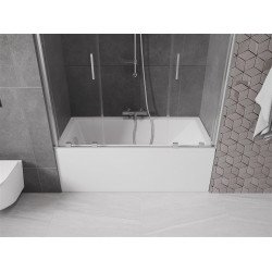 Mexen Velar Duo Kádparaván 2 részes  csúszó 140 x 150 cm,  átlátszó nano, króm - 896-140-000-02-01 Kádparaván