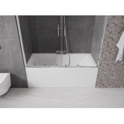 Mexen Velar Duo Kádparaván 2 részes  csúszó 140 x 150 cm,  átlátszó nano, króm - 896-140-000-02-01 Kádparaván