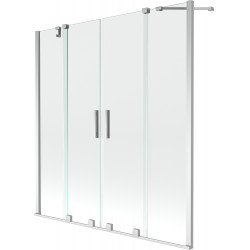 Mexen Velar Duo Kádparaván 2 részes  csúszó 140 x 150 cm,  átlátszó nano, króm - 896-140-000-02-01 Kádparaván Fürdökád Mexen