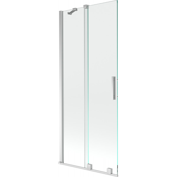 Mexen Velar Kádparaván 2 részes  csúszó 80 x 150 cm,  átlátszó nano, króm - 896-080-000-01-01 Kádparaván