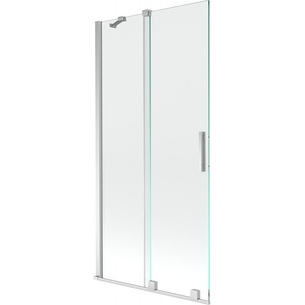Mexen Velar Kádparaván 2 részes  csúszó 90 x 150 cm,  átlátszó nano, króm - 896-090-000-01-01 Kádparaván