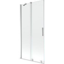 Mexen Velar Kádparaván 2 részes  csúszó 90 x 150 cm,  átlátszó nano, króm - 896-090-000-01-01 Kádparaván Fürdökád Mexen