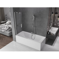 Mexen Velar Kádparaván 2 részes  csúszó 90 x 150 cm,  átlátszó nano, króm - 896-090-000-01-01 Kádparaván