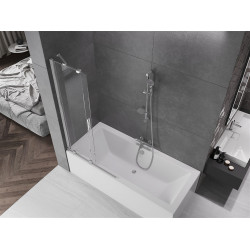 Mexen Velar Kádparaván 2 részes  csúszó 90 x 150 cm,  átlátszó nano, króm - 896-090-000-01-01 Kádparaván