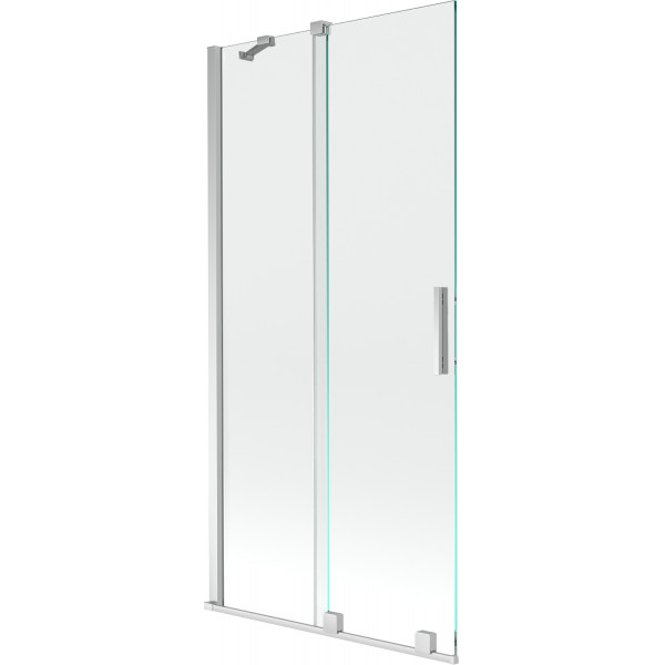 Mexen Velar Kádparaván 2 részes  csúszó 95 x 150 cm,  átlátszó nano, króm - 896-095-000-01-01 Kádparaván