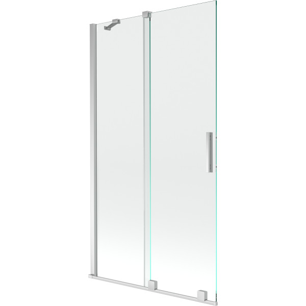 Mexen Velar Kádparaván 2 részes  csúszó 100 x 150 cm,  átlátszó nano, króm - 896-100-000-01-01 Kádparaván