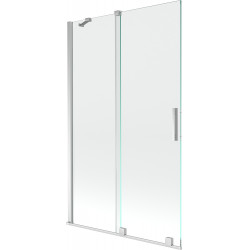 Mexen Velar Kádparaván 2 részes  csúszó 110 x 150 cm,  átlátszó nano, króm - 896-110-000-01-01 Kádparaván Fürdökád Mexen