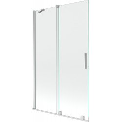 Mexen Velar Kádparaván 2 részes  csúszó 110 x 150 cm,  átlátszó nano, króm - 896-110-000-01-01 Kádparaván Fürdökád Mexen