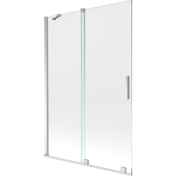 Mexen Velar Kádparaván 2 részes  csúszó 120 x 150 cm,  átlátszó nano, króm - 896-120-000-01-01 Kádparaván