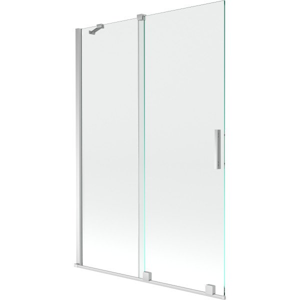 Mexen Velar Kádparaván 2 részes  csúszó 120 x 150 cm,  átlátszó nano, króm - 896-120-000-01-01 Kádparaván