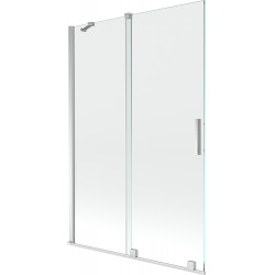 Mexen Velar Kádparaván 2 részes  csúszó 120 x 150 cm,  átlátszó nano, króm - 896-120-000-01-01 Kádparaván Fürdökád Mexen