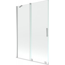 Mexen Velar Kádparaván 2 részes  csúszó 120 x 150 cm,  átlátszó nano, króm - 896-120-000-01-01 Kádparaván Fürdökád Mexen