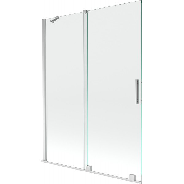 Mexen Velar Kádparaván 2 részes  csúszó 130 x 150 cm,  átlátszó nano, króm - 896-130-000-01-01 Kádparaván