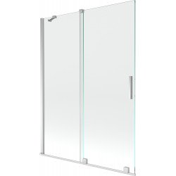Mexen Velar Kádparaván 2 részes  csúszó 130 x 150 cm,  átlátszó nano, króm - 896-130-000-01-01 Kádparaván Fürdökád Mexen
