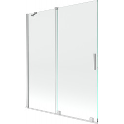Mexen Velar Kádparaván 2 részes  csúszó 140 x 150 cm,  átlátszó nano, króm - 896-140-000-01-01 Kádparaván Fürdökád Mexen