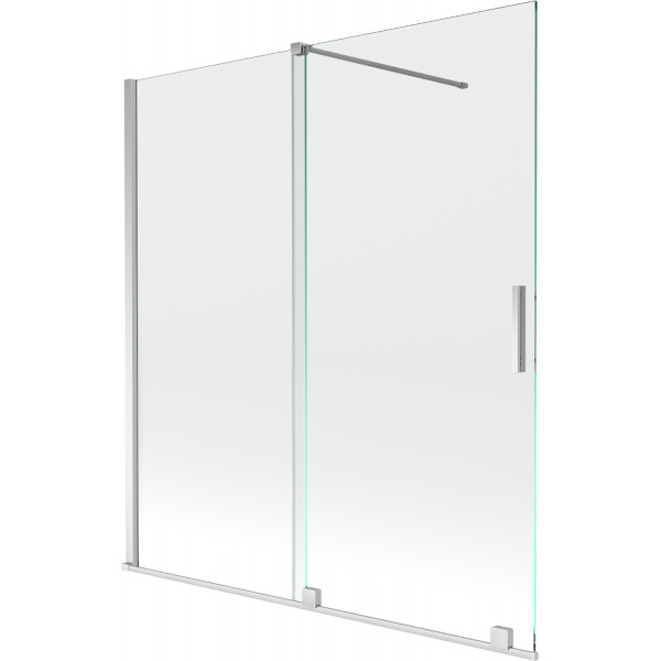Mexen Velar Kádparaván 2 részes  csúszó 150 x 150 cm,  átlátszó nano, króm - 896-150-000-01-01 Kádparaván