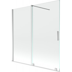 Mexen Velar Kádparaván 2 részes  csúszó 160 x 150 cm,  átlátszó nano, króm - 896-160-000-01-01 Kádparaván Fürdökád Mexen
