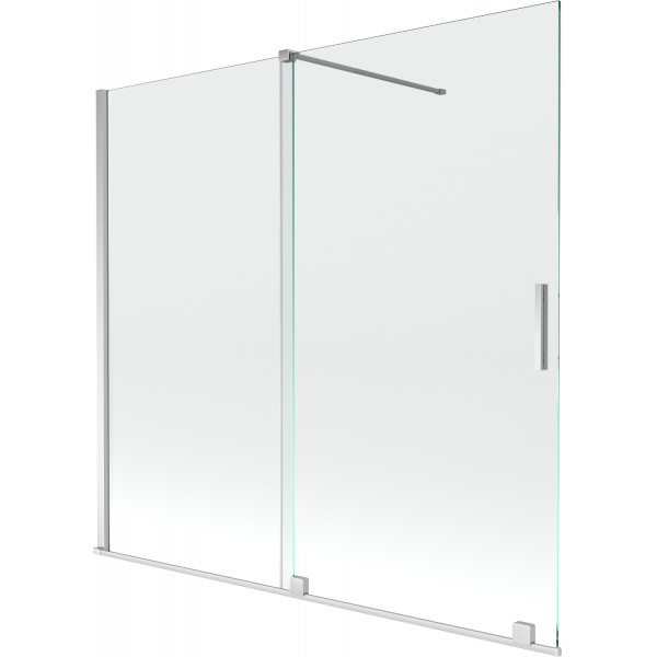 Mexen Velar Kádparaván 2 részes  csúszó 170 x 150 cm,  átlátszó nano, króm - 896-170-000-01-01 Kádparaván